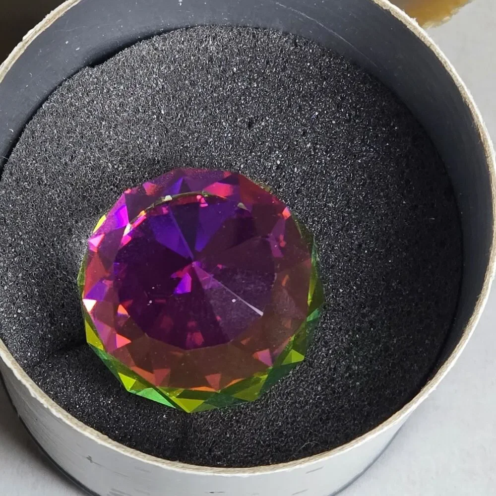 Swarovski Crystal Society SCS Black Swan Logo Faceted Crystal Ball Paperweight